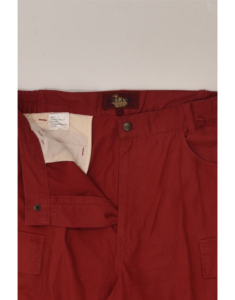 ICELAND Mens Tapered Cargo Trousers Medium W32 L33 Red Cotton | Vintage Iceland | Thrift | Second-Hand Iceland | Used Clothing | Messina Hembry 