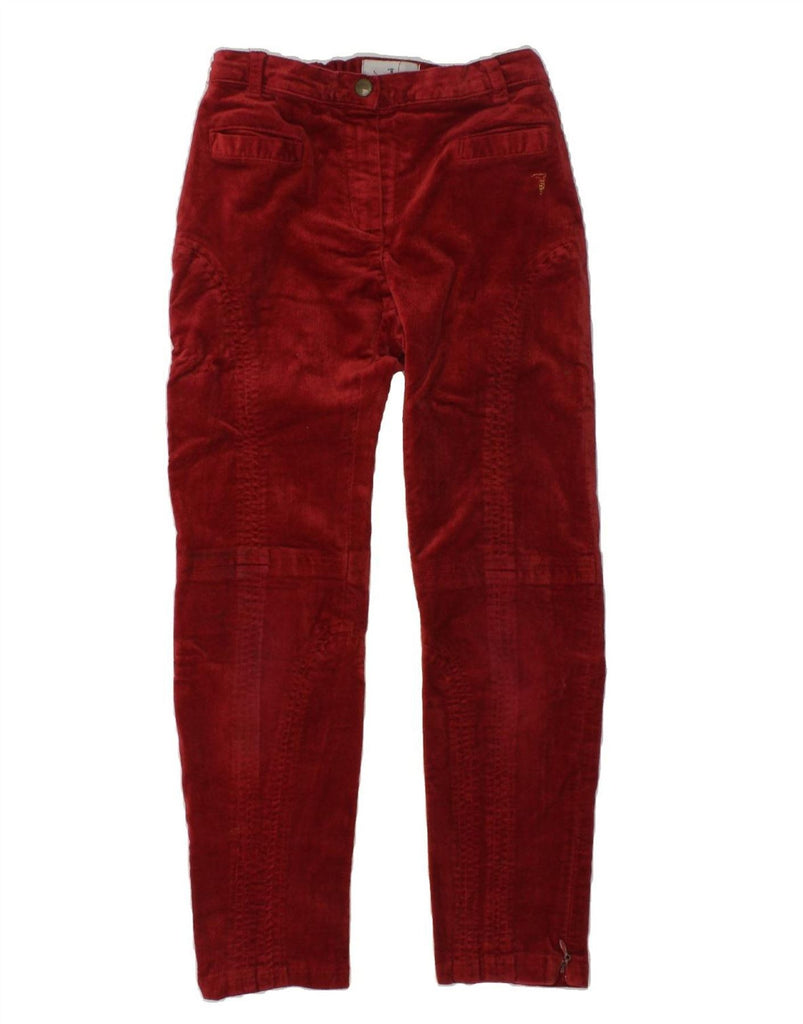 TRUSSARDI JUNIOR Girls Slim Casual Trousers 9-10 Years W24 L22  Maroon | Vintage Trussardi Junior | Thrift | Second-Hand Trussardi Junior | Used Clothing | Messina Hembry 