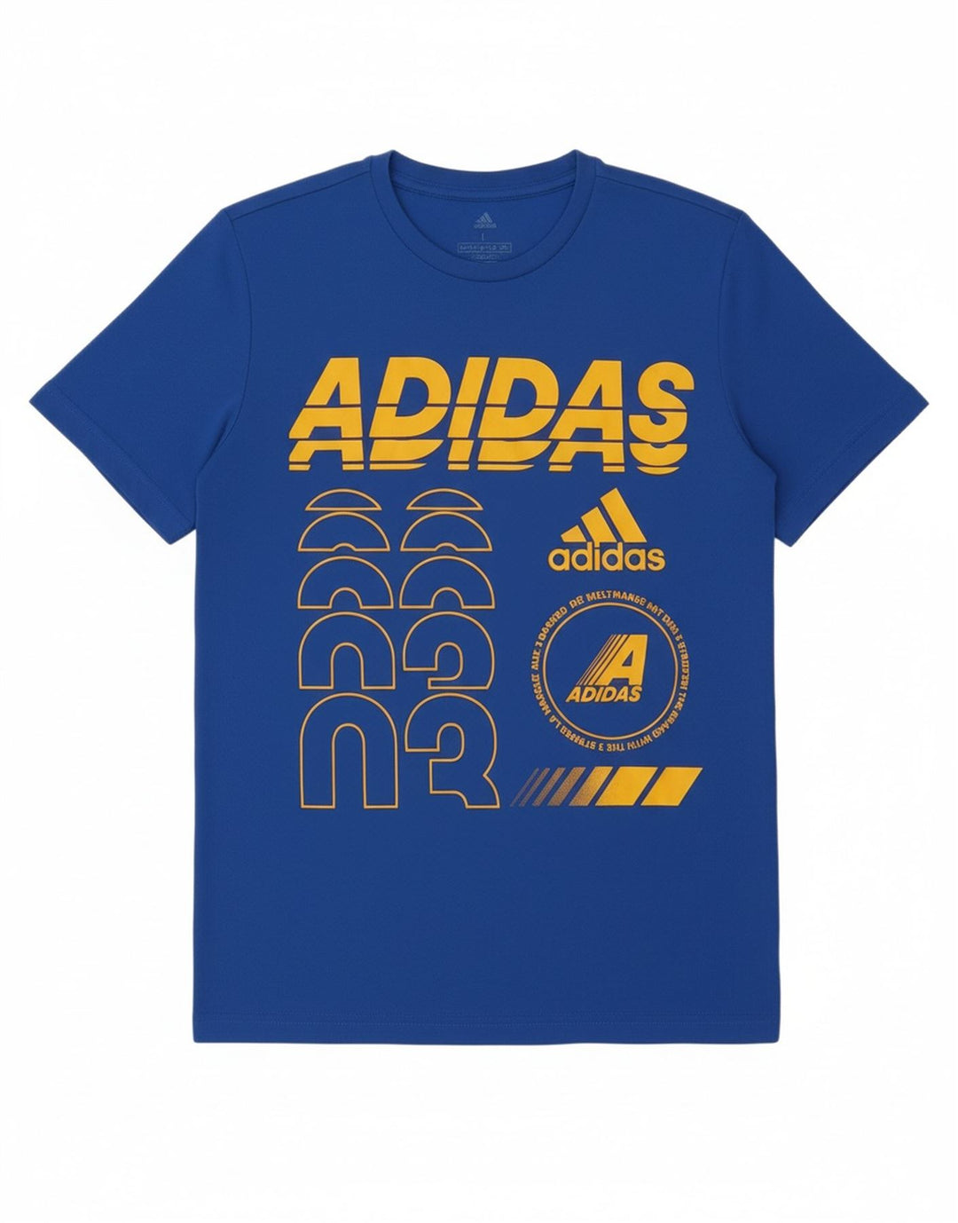 ADIDAS Boys Climalite Graphic T-Shirt Top 13-14 Years Large Blue Polyester