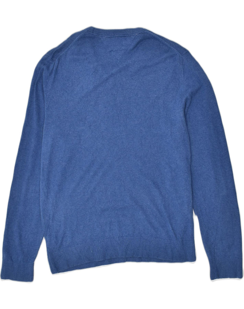 TOMMY HILFIGER Mens V-Neck Jumper Sweater Large Blue Cotton | Vintage Tommy Hilfiger | Thrift | Second-Hand Tommy Hilfiger | Used Clothing | Messina Hembry 