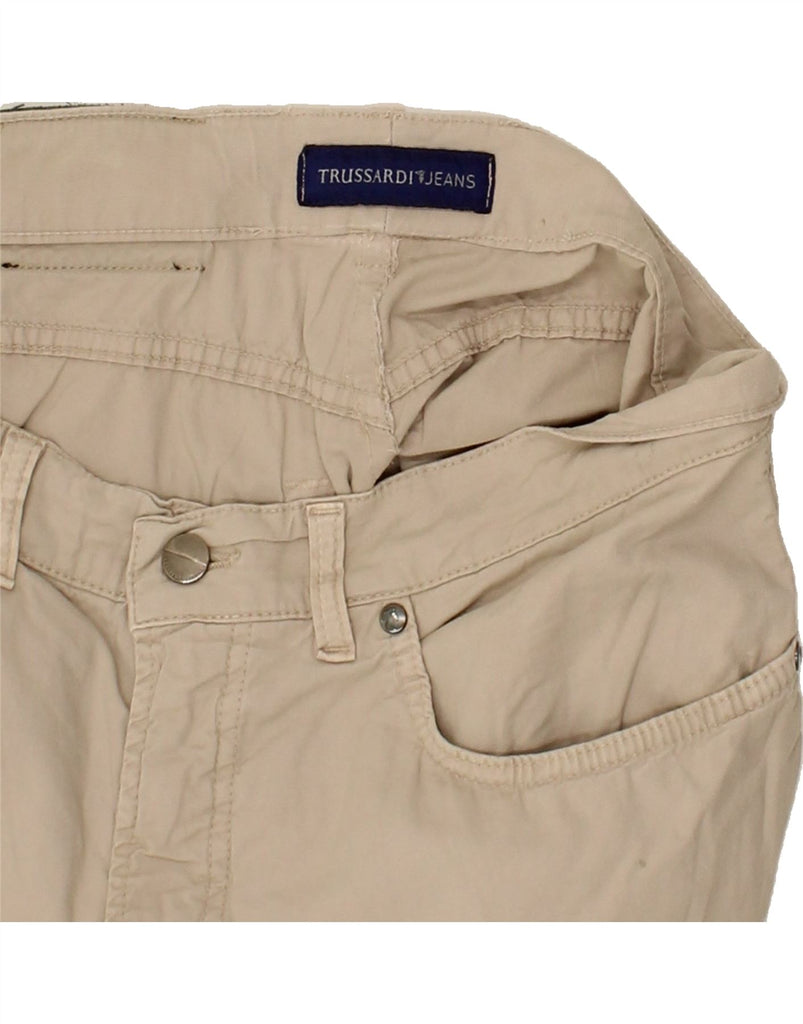 TRUSSARDI Mens Straight Casual Trousers W40 L28 Beige Cotton Vintage Trussardi and Second-Hand Trussardi from Messina Hembry 