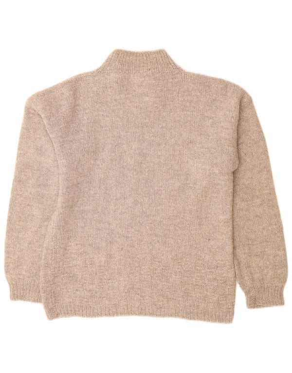 Vintage Womens Turtle Neck Jumper Sweater UK 14 Large Grey Flecked