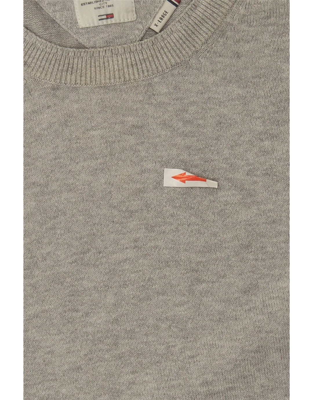 Tommy Hilfiger Mens Crew Neck Jumper Sweater XL Grey Cotton