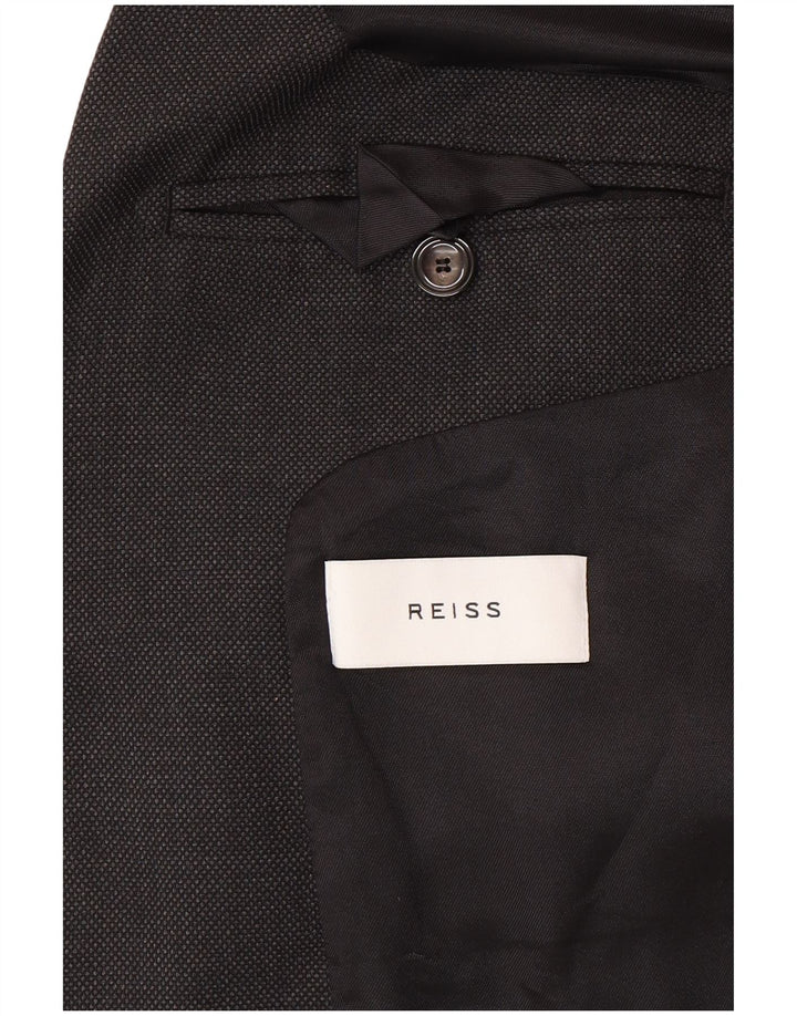 Reiss Mens 1 Button Blazer Jacket UK 36 Small Grey