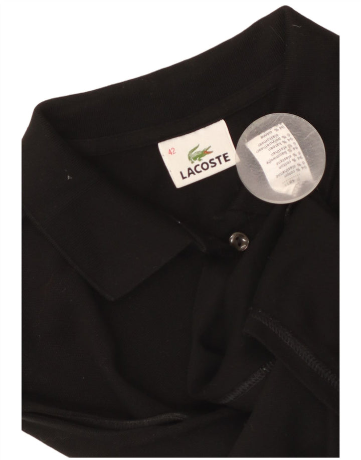Lacoste Womens Sleeveless Shirt Blouse Size 42 Large Black Cotton