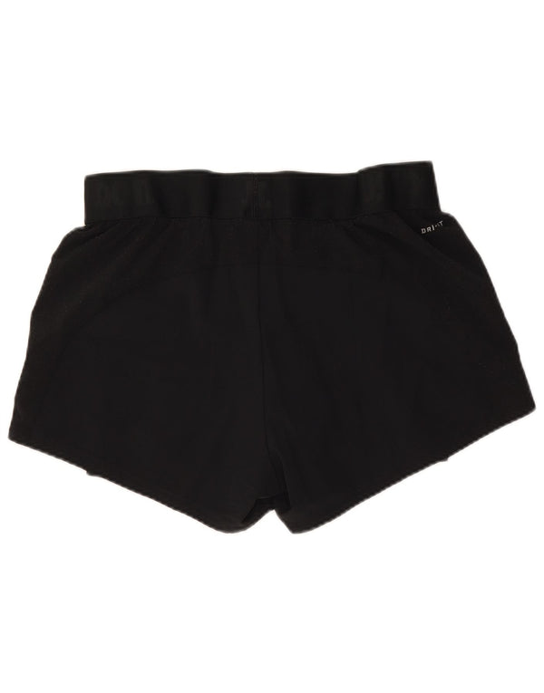 Nike Womens Dri Fit Sport Shorts UK 10 Small Black Polyester