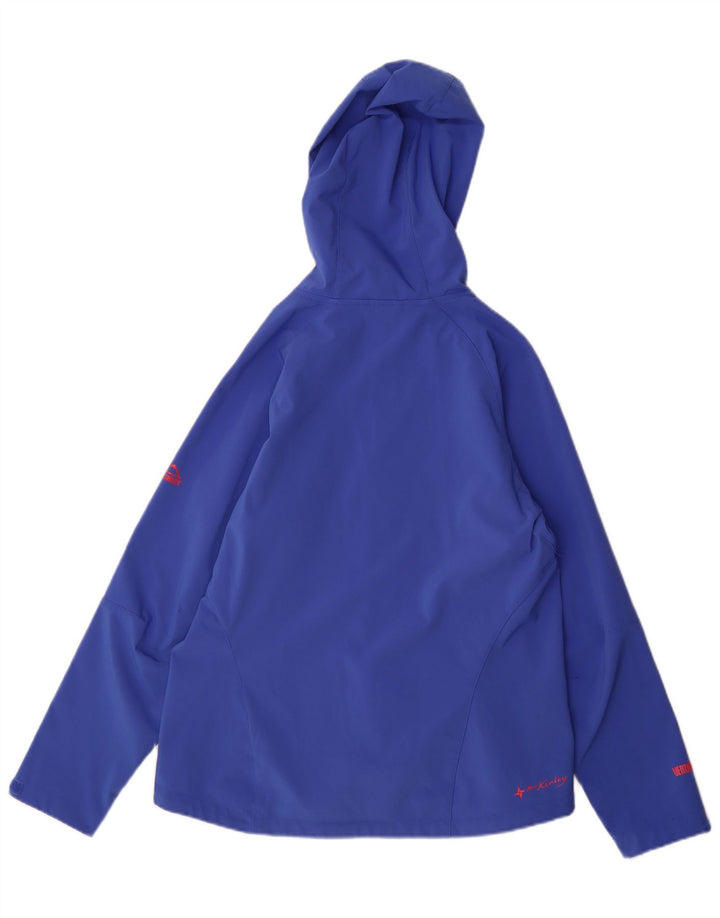 MC Kinley Womens Hooded Rain Jacket UK 16 Large Blue Polyester