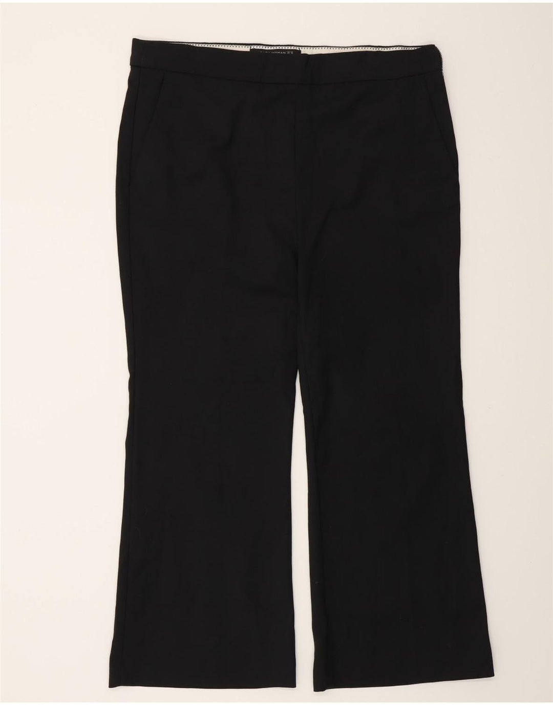 Zara Womens Bootcut Chino Trousers IT 42 Large W32 L26 Black