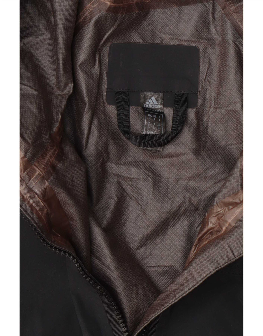 Adidas Mens Hooded Rain Jacket UK 40 Large Black Geometric