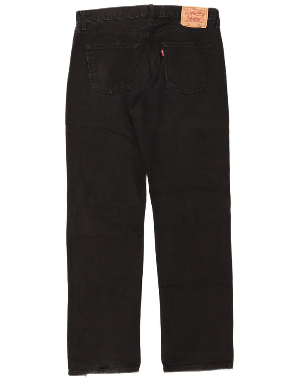 Levi's Mens 751 Straight Jeans W34 L32 Black Cotton