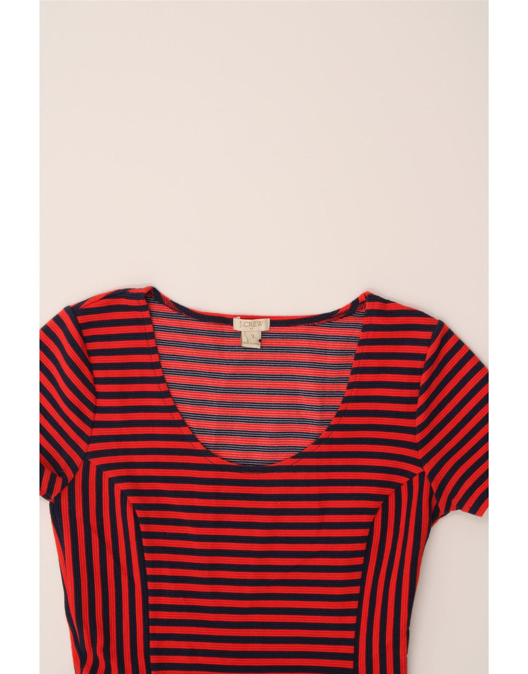 J. CREW Womens A-Line Dress US 2 XS Red Striped Polyester Vintage J. Crew and Second-Hand J. Crew from Messina Hembry 