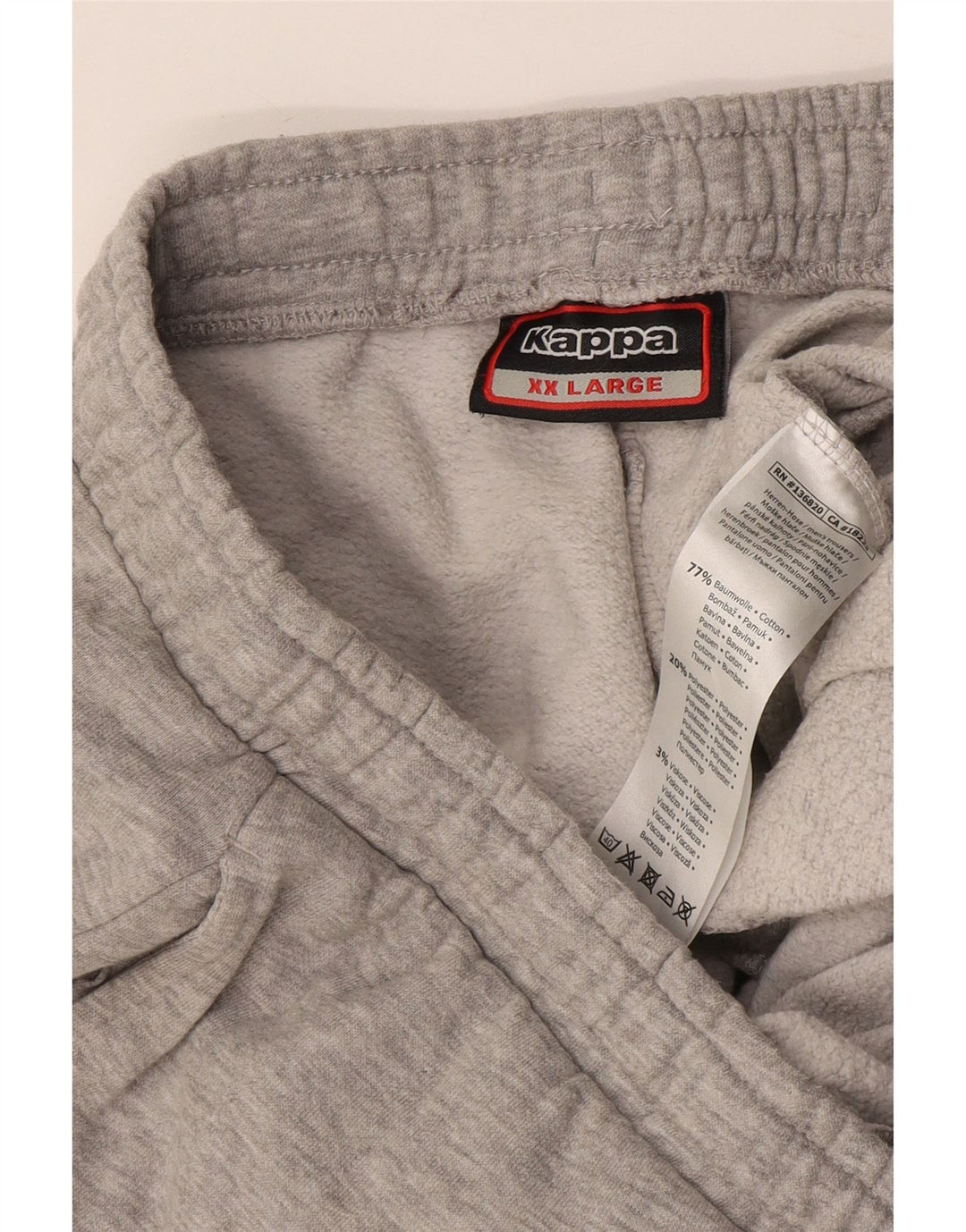 Kappa Mens Graphic Tracksuit Trousers Joggers 2XL  Grey Flecked Cotton