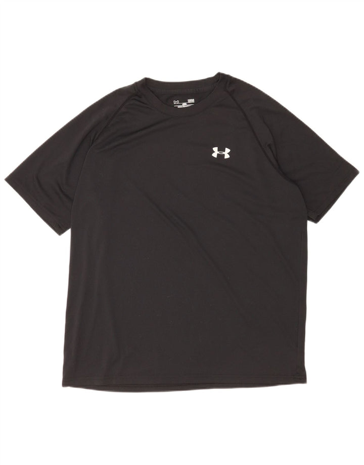 Under Armour Mens Heat Gear T-Shirt Top Large Black Polyester