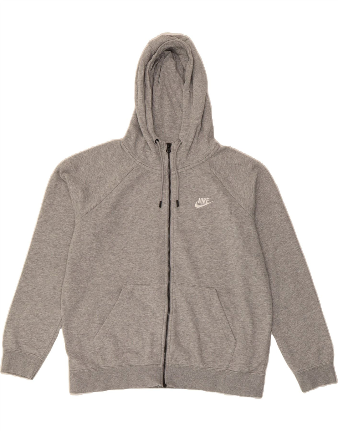 NIKE Womens Zip Hoodie Sweater UK 16 Large Grey Cotton Vintage Nike and Second-Hand Nike from Messina Hembry 