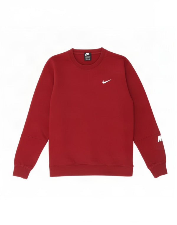 Nike Mens Graphic Sweatshirt Jumper Medium Burgundy Colourblock