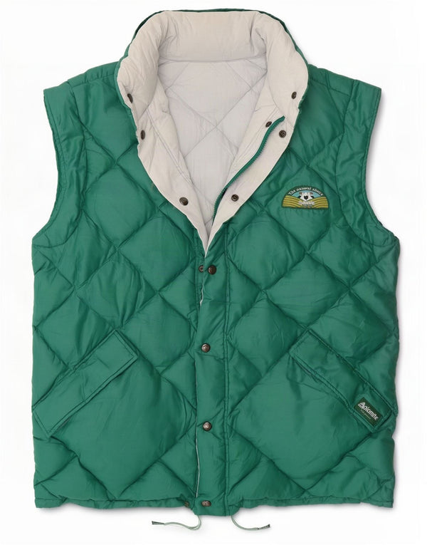 Dolomite Mens Hooded Reversible Padded Gilet UK 40 Large Green Colourblock