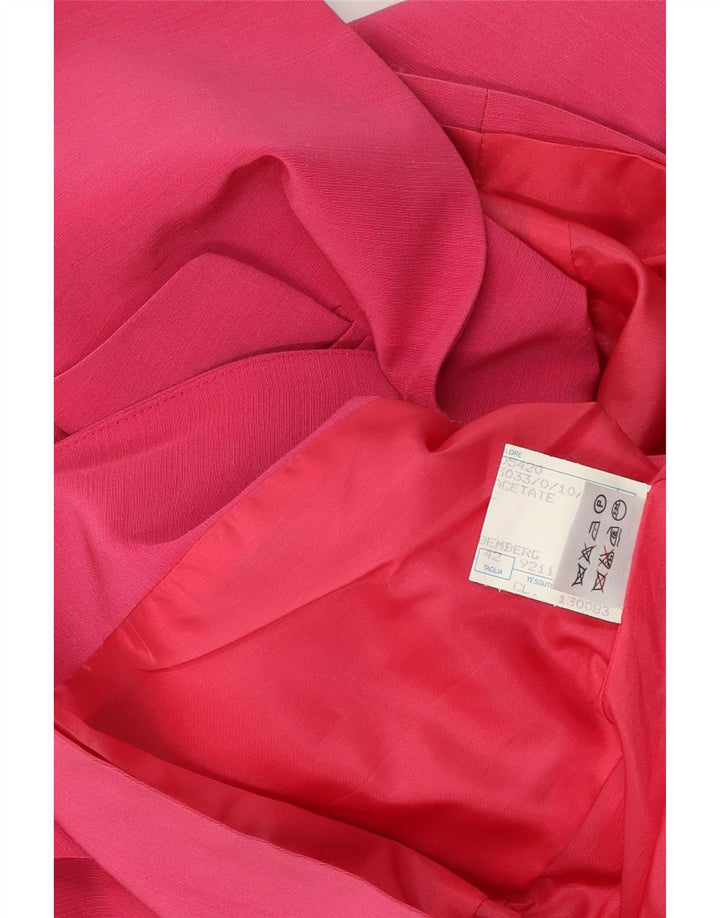 Vintage Womens 4 Button Blazer Jacket IT 42 Medium Pink Acetate
