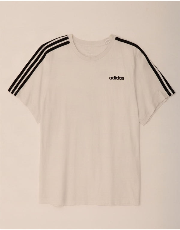Adidas Mens T-Shirt Top Medium White Cotton