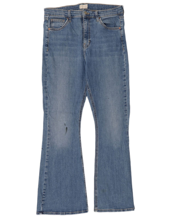 Topshop Womens Jamie High Waist Flared Jeans UK 14 Large W32 L30 Blue