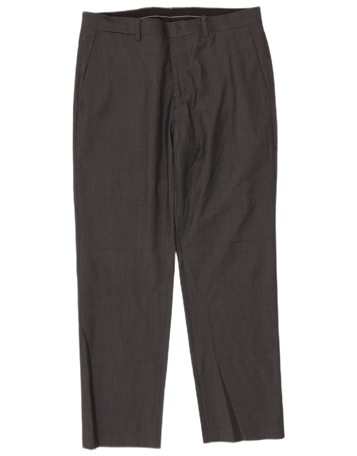 DKNY Mens Straight Suit Trousers W34 L30 Grey