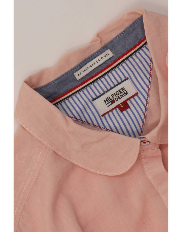 Tommy Hilfiger Womens Shirt UK 14 Large Pink