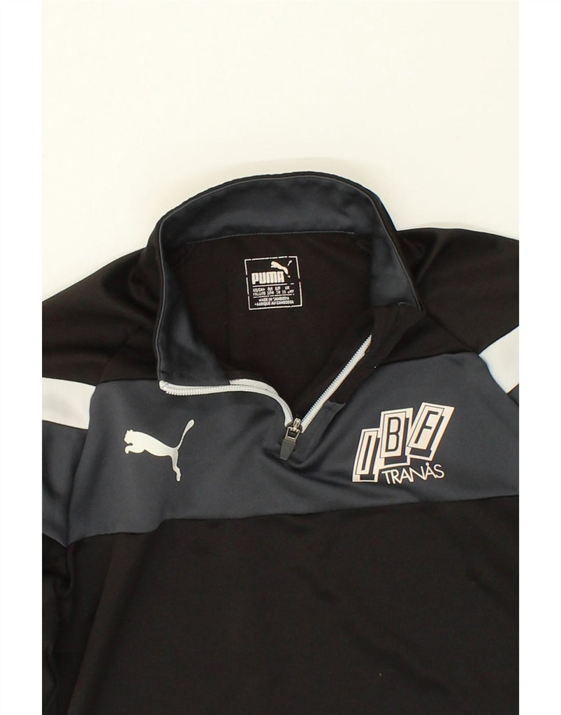 PUMA Boys Graphic Zip Neck Pullover Tracksuit Top 13-14 Years Black | Vintage Puma | Thrift | Second-Hand Puma | Used Clothing | Messina Hembry 