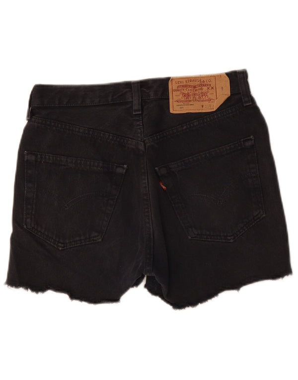 Levi's Womens High Waist Denim Hot Pants W30 Large Black Cotton