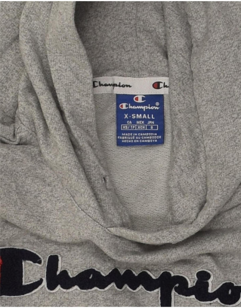 CHAMPION Boys Graphic Hoodie Jumper 15-16 Years XS  Grey Cotton | Vintage Champion | Thrift | Second-Hand Champion | Used Clothing | Messina Hembry 