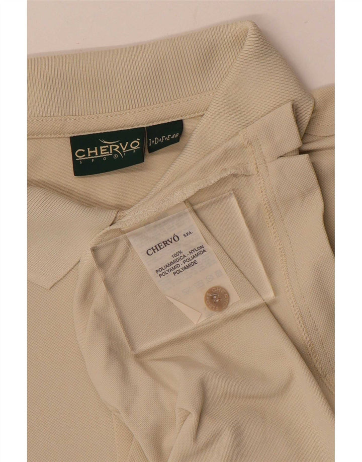 Chervo Mens Polo Shirt IT 48 Medium Beige Nylon