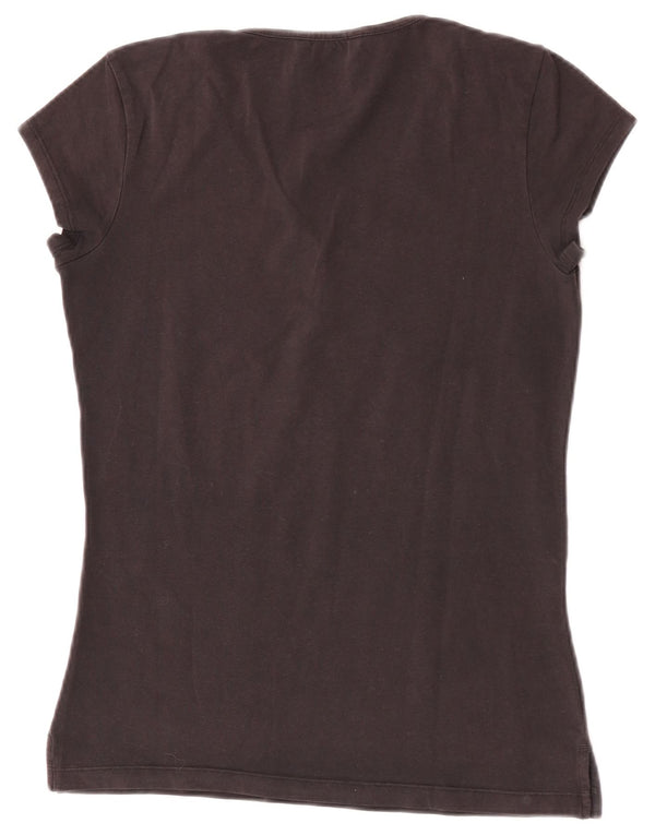 Adidas Womens T-Shirt Top UK 14 Medium Black