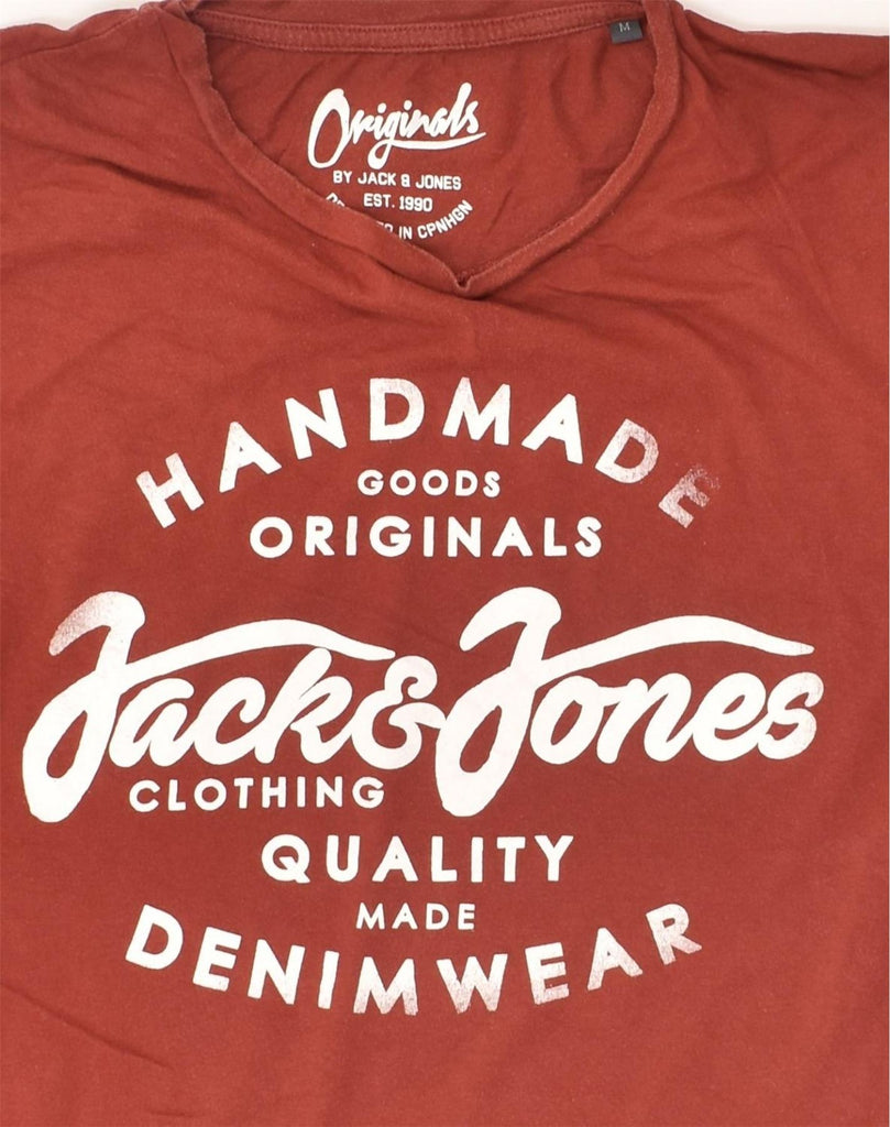 JACK & JONES Mens Graphic T-Shirt Top Medium Brown Cotton | Vintage Jack & Jones | Thrift | Second-Hand Jack & Jones | Used Clothing | Messina Hembry 