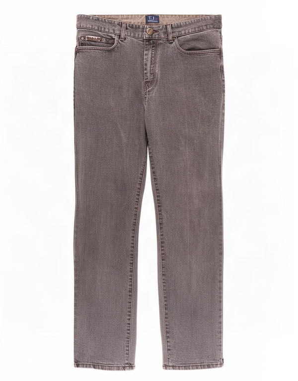 Trussardi Mens Straight Jeans W32 L32 Grey Cotton