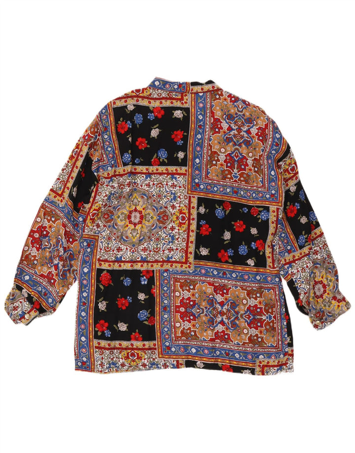 VINTAGE Womens Shirt Blouse UK 16 Large Multicoloured Patchwork Viscose
