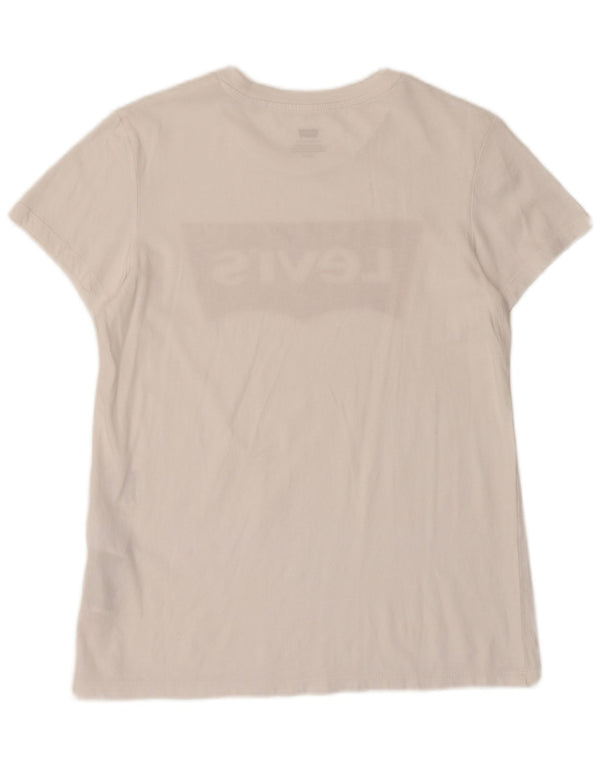 LEVI'S Womens Graphic T-Shirt Top UK 10 Small White Cotton