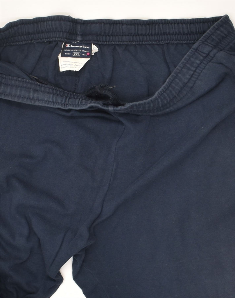 CHAMPION Womens Tracksuit Trousers 2XL Navy Blue Cotton | Vintage Champion | Thrift | Second-Hand Champion | Used Clothing | Messina Hembry 