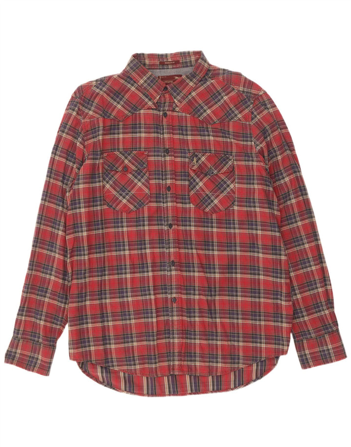 Marlboro Classics Mens Regular Fit Flannel Shirt 3XL Red Check