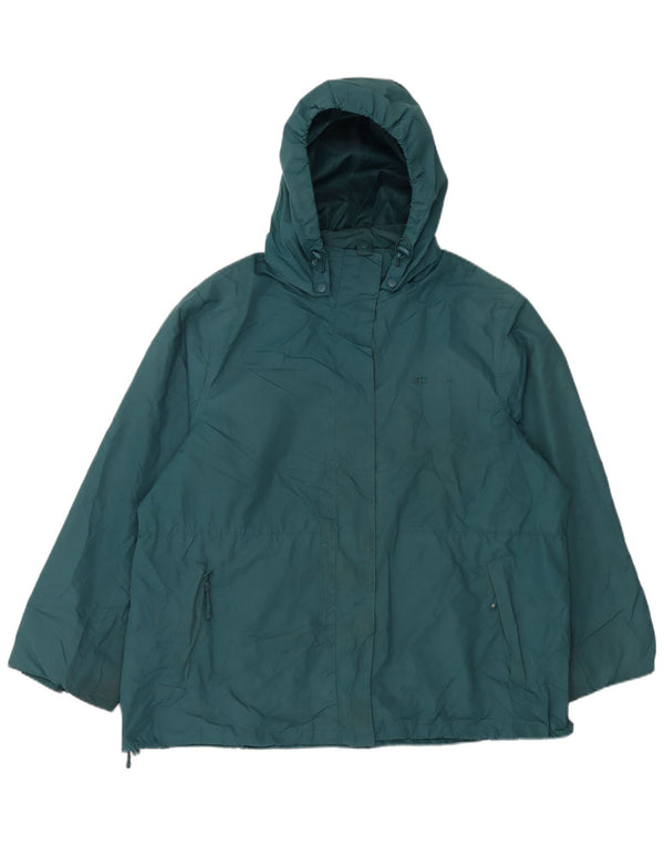 MOUNTAIN WAREHOUSE Womens Hooded Rain Jacket UK 22 3XL Green Polyester