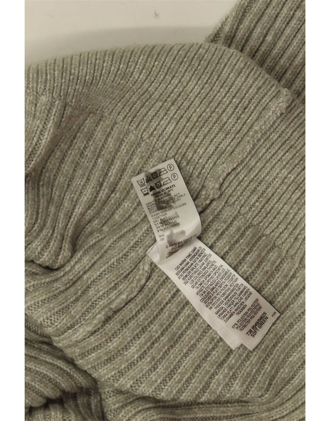 Marks & Spencer Womens Cardigan Sweater UK 16 Large Green Polyester