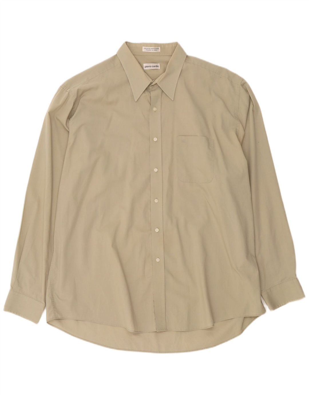Pierre Cardin Mens Shirt Size 18 2XL Beige Cotton