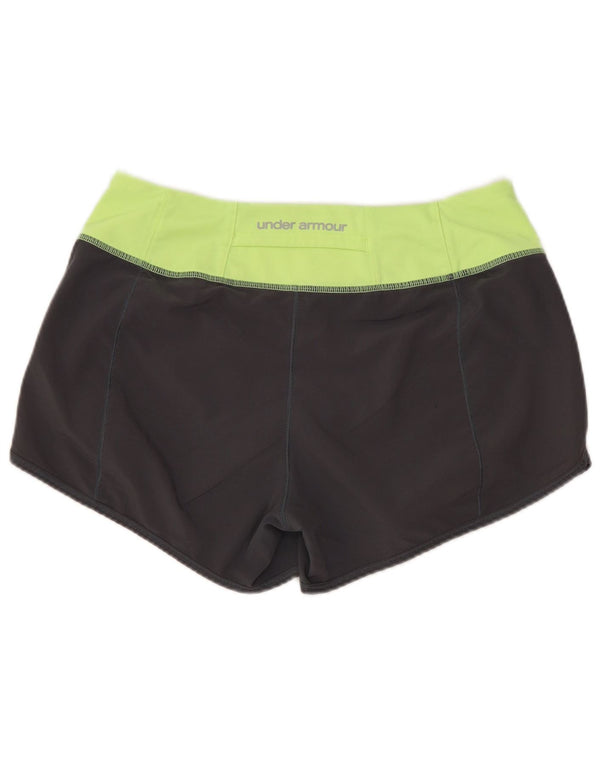 Under Armour Womens Heat Gear Sport Shorts UK 10 Small Grey Colourblock