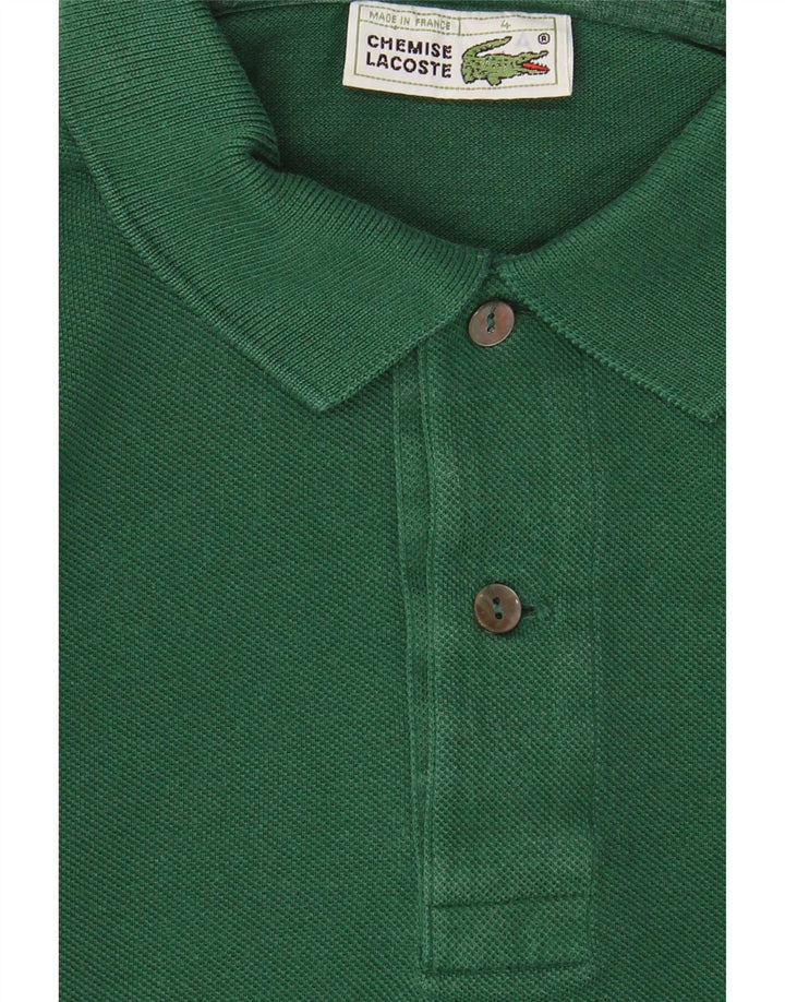 Lacoste Mens Long Sleeve Polo Shirt Size 4 Medium Green Cotton