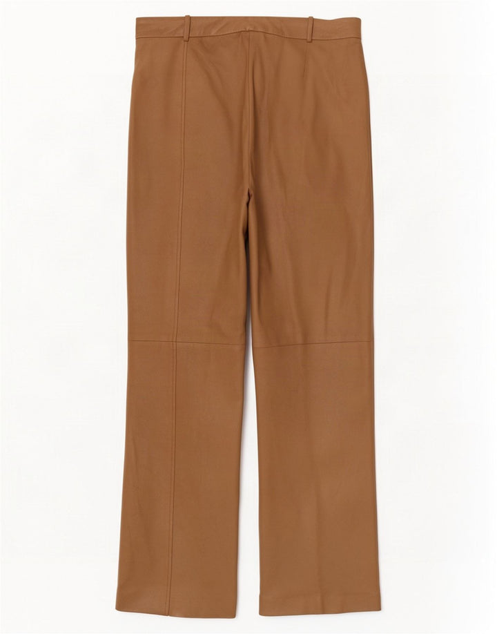 Conbipel Womens Bootcut Leather Trousers IT 46 Large W34 L32 Beige