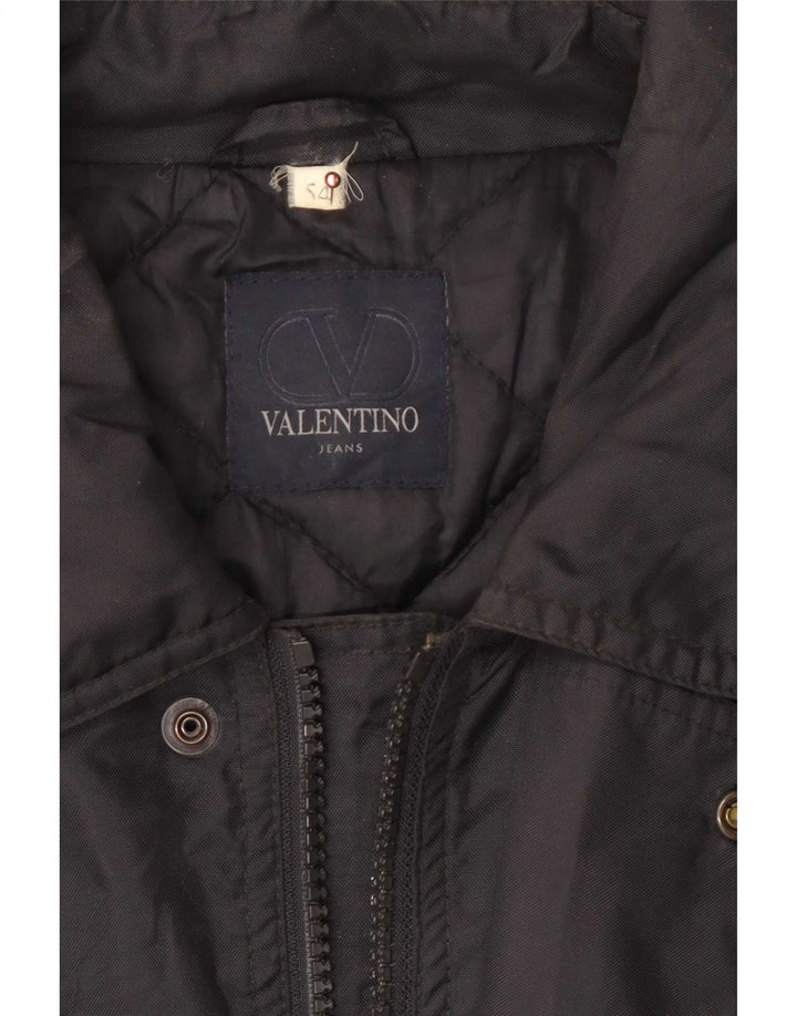 Valentino Mens Windbreaker Coat IT 54 2XL Black Polyamide