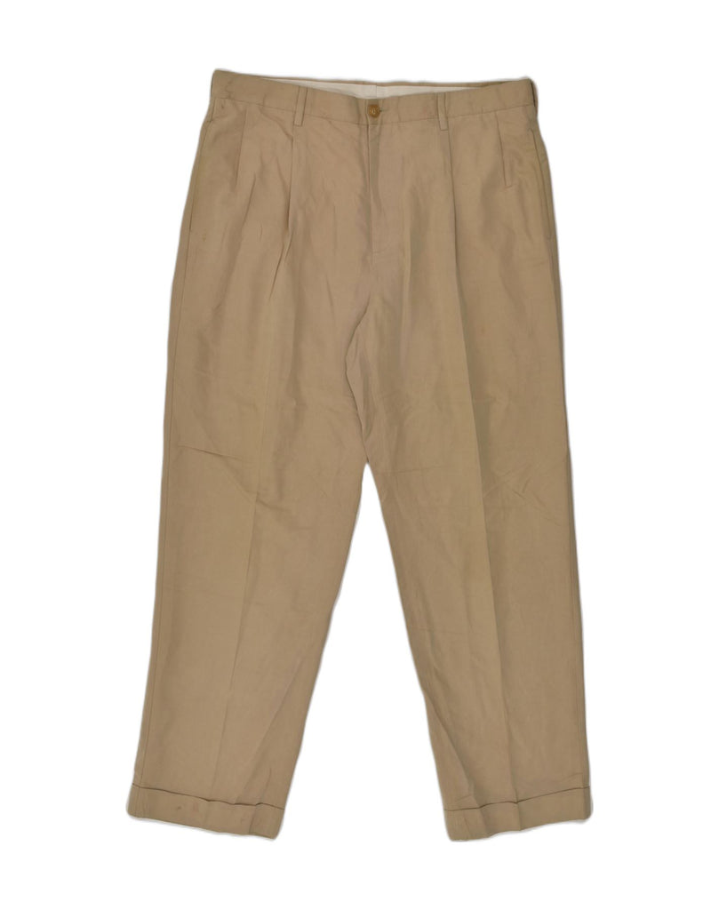 NAUTICA Mens Pegged Chino Trousers W36 L32  Beige Rayon | Vintage Nautica | Thrift | Second-Hand Nautica | Used Clothing | Messina Hembry 