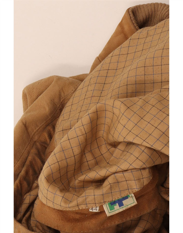 Vintage Womens Suede Jacket IT 44 Medium Beige