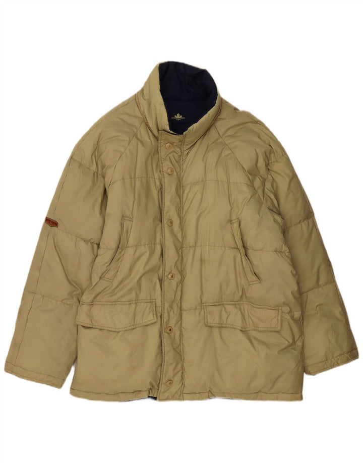Vintage Mens Reversible Loose Fit Padded Jacket UK 38 Medium Khaki