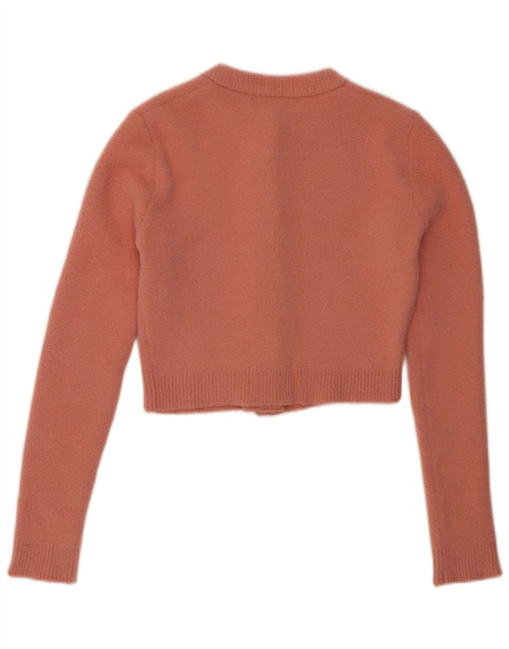 Zara Womens Crop Cardigan Sweater UK 10 Small Pink