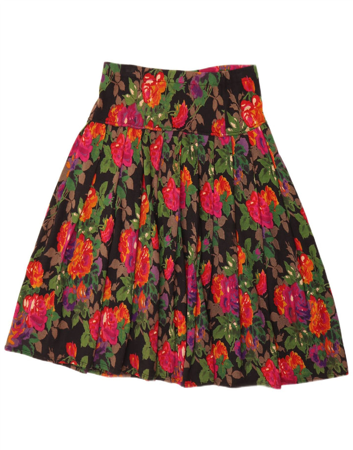 Vintage Womens Pleated Skirt W34 Large Multicoloured Floral