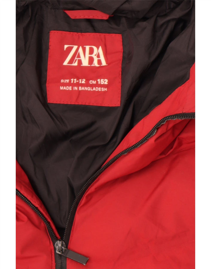 Zara Boys Hooded Padded Jacket 11-12 Years Red