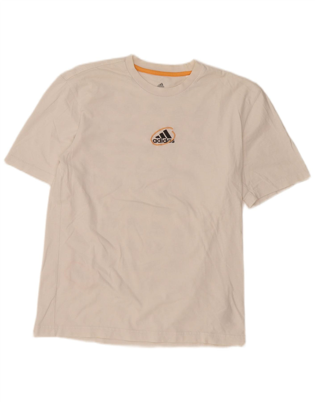 ADIDAS Mens Graphic T-Shirt Top Small White Cotton